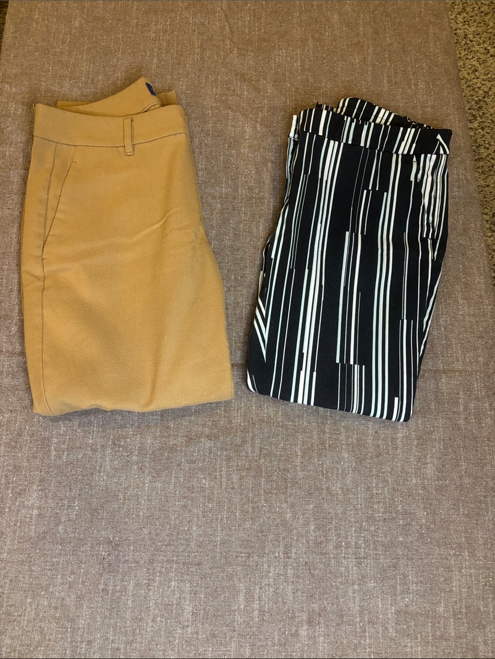 ⭐️ Lot of Old Navy Tan and Alfani Black Pants with White Stripes size 6
